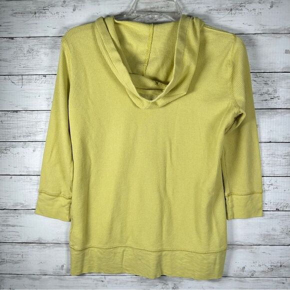 Carhartt Women’s Waffle Weave Zip-Up Chartreuse Lightweight Hoodie Size L 12/14 - Picture 2 of 6